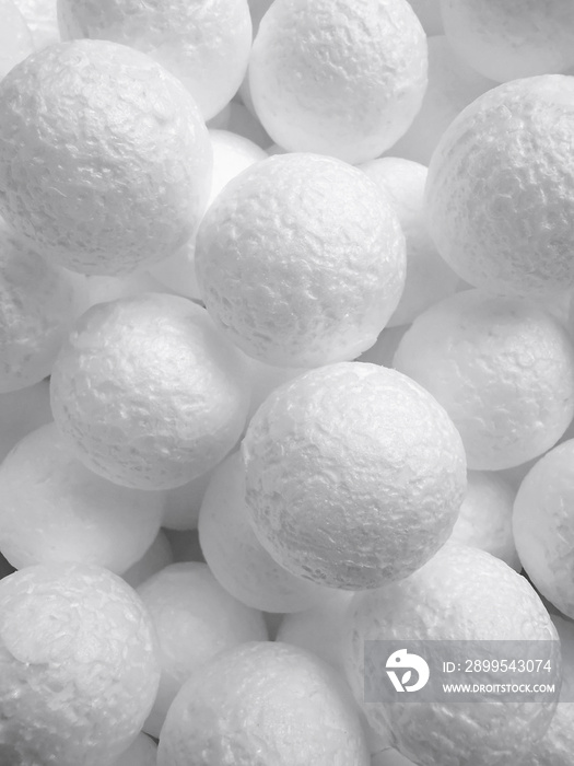 Background of white circle styrofoam ball pattern texture foam surface abstract background