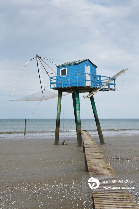 Pêcheries sur plage de Vendée