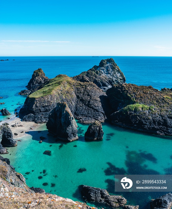 Kynance Cove and Asparagus Island, Cornwall, England