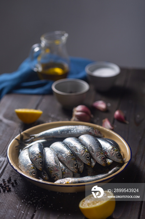 Freshly caught fresh sardines from the Mediterranean sea