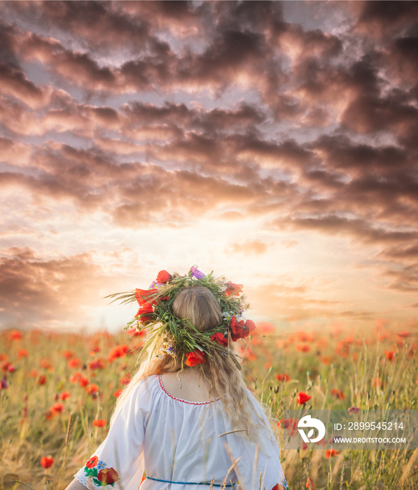 Girl in a poppy field