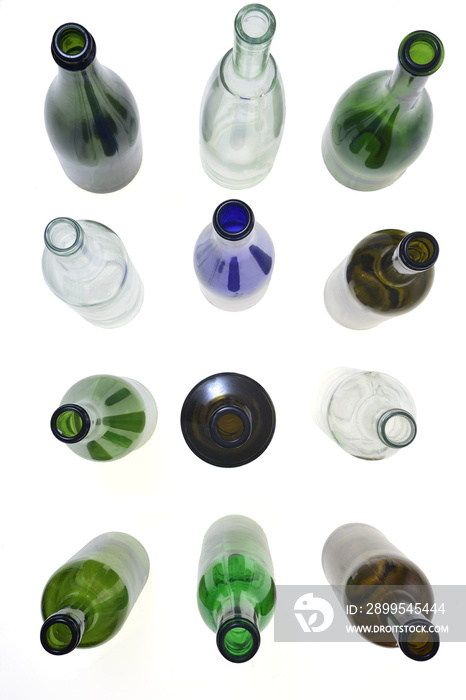 group of bottle isolated on white