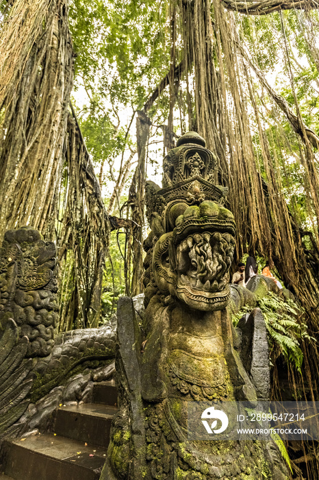 Stone bridge in the jungle in Sacred Monkey forest in Ubud, Bali, Indonesia