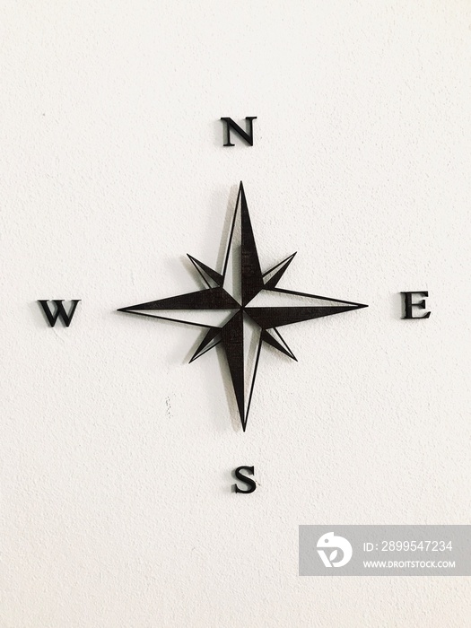 black and white compass