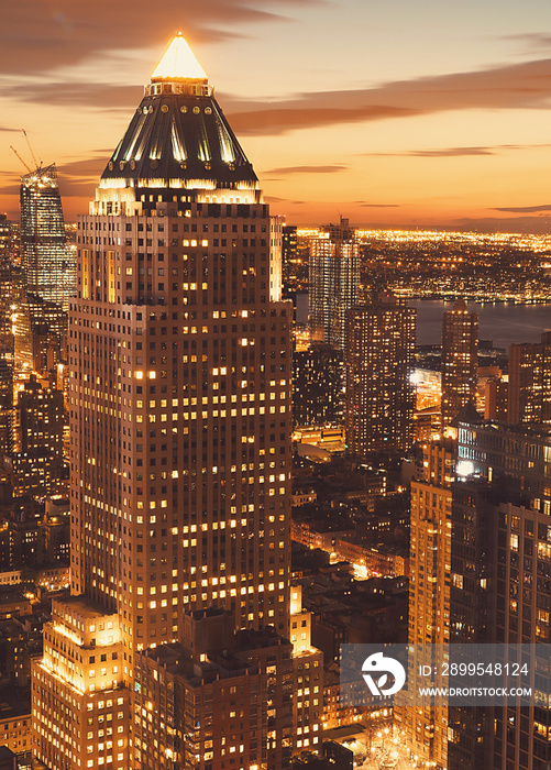 Midtown Manhattan New York skyline at night