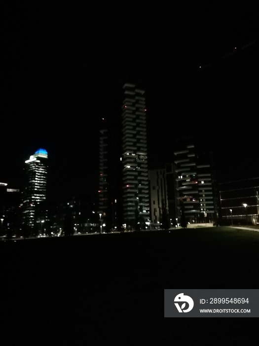 Milan night city skyline