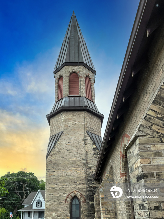 Colonial Christian church exterior, Newmarket, Ontario, Canada