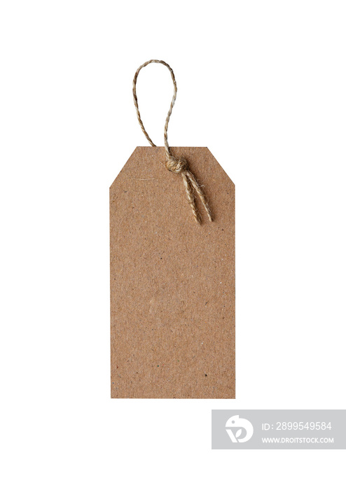 Blank tag for mockups in brown color. Retro label for fashion business design