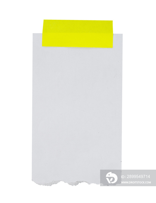 blank note paper with yellow tape