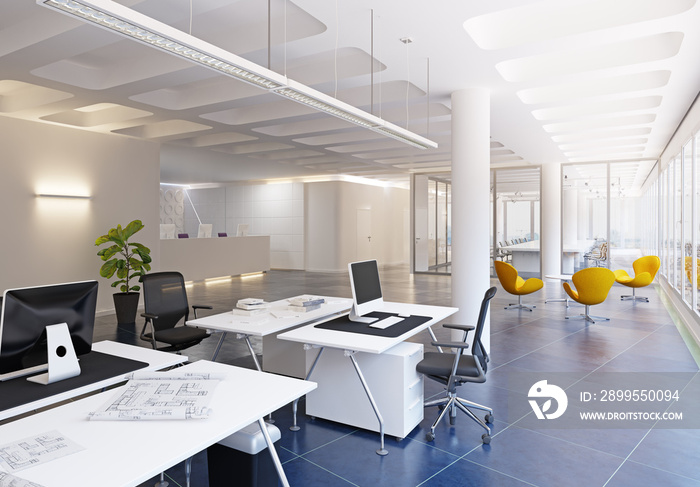 modern loft office interior.