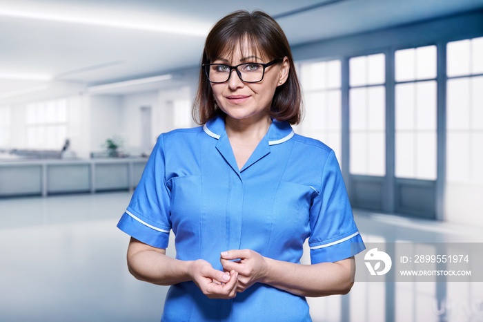 Portrait of a female nurse inside the hospital