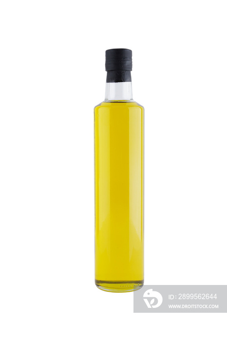 slender tall oil bottle, olive oil in glass bottle