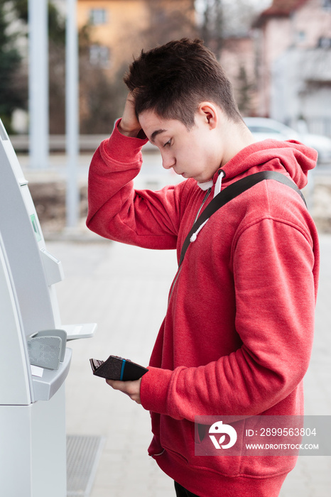 Boy noticed that he lost his debit card