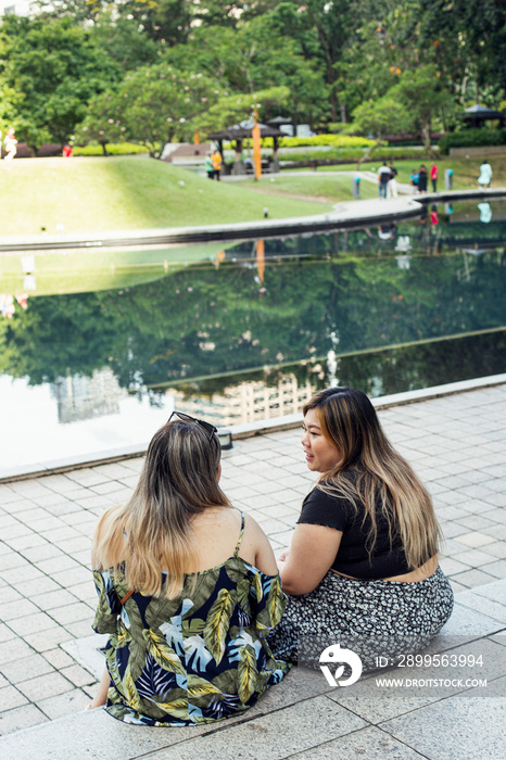 Two friends enjoying a day out to the city together