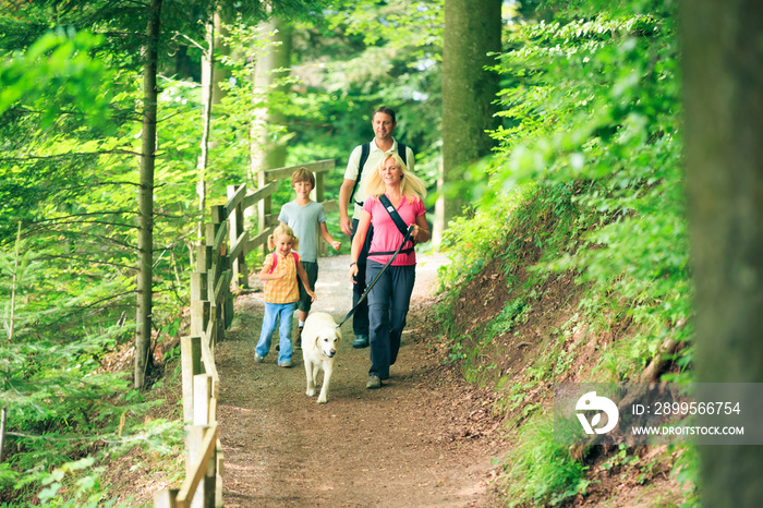 Family Of Four Hiking