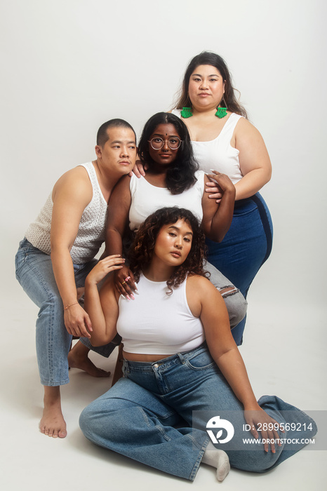 Asian group lifestyle studio portrait shot