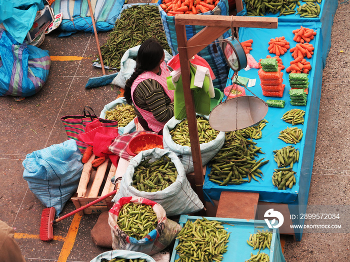 Women in the market in Urubamba in the Sacred Valley near Machu Picchu, Cusco