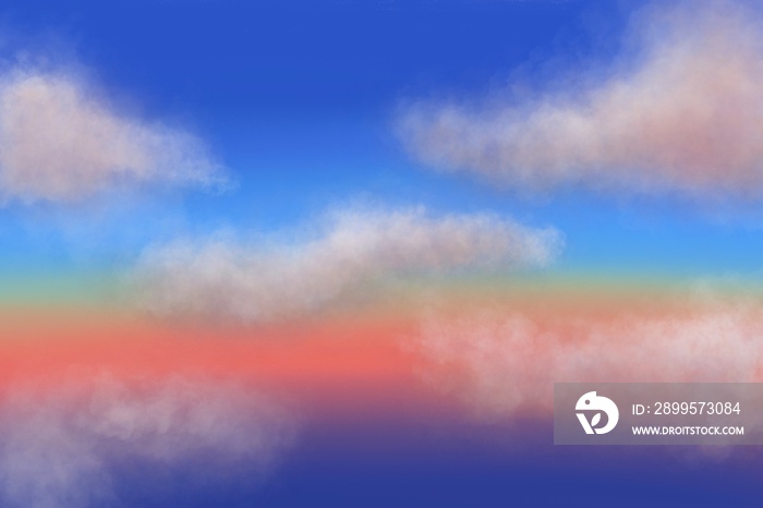 Color of sky with clouds for background, Soft clouds sky by hand drawn.