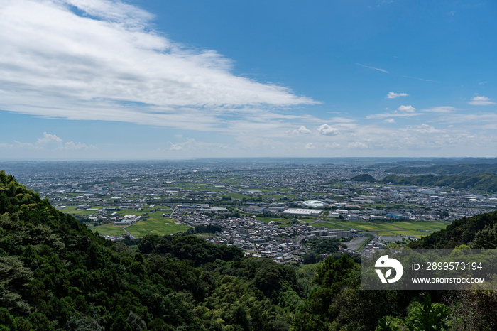 夏の藤枝市の街並み