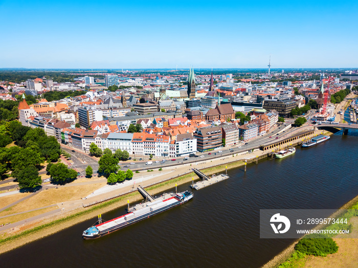 Bremen old town aerial view