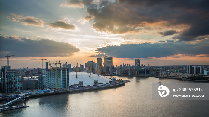 London city Canary Wharf  skyline panorama