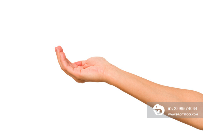 caucasian hands gesturing isolated on a white background