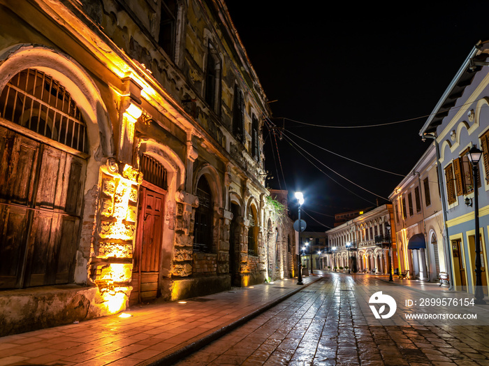 Destination-Schkoder, Albania, streets at night.