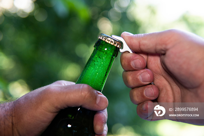 bottle of beer and opener