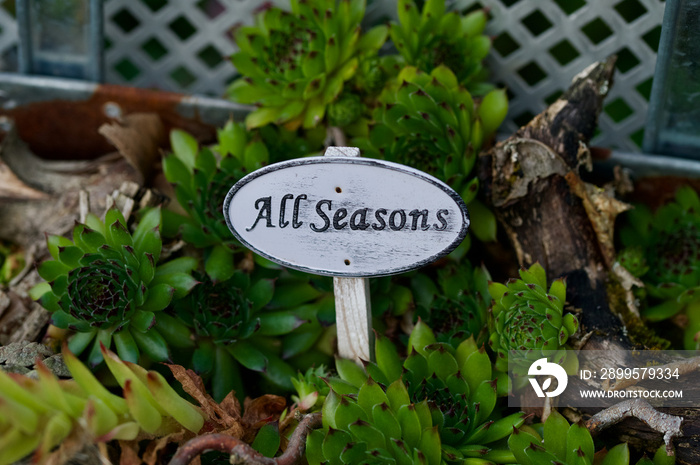 sign all seasons in a garden