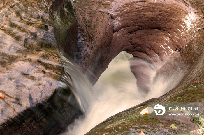 Erosion in river rock