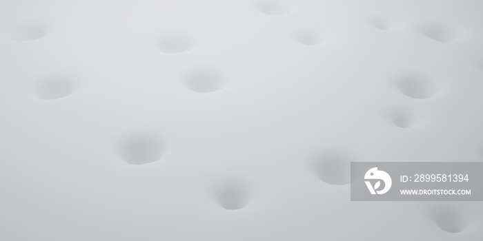 Abstract of white surface with random position of hole,minimal concept,Futuristic space. 3D rendering