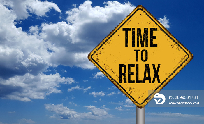 Time to relax metallic vintage sign