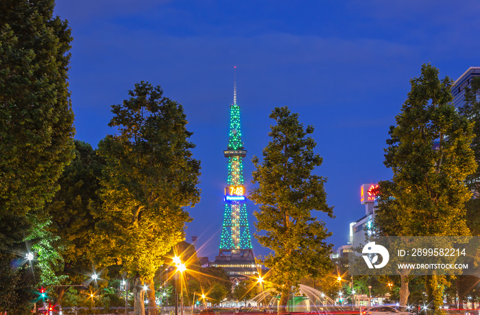 札幌都市夜景、さっぽろテレビ塔