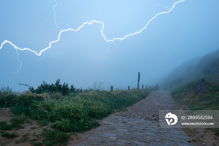 Electric storm on the road to Santiago