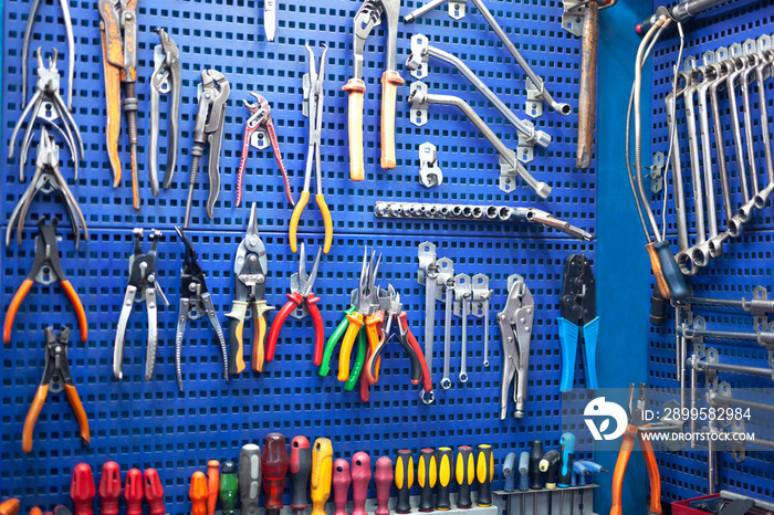 workbench with many tools