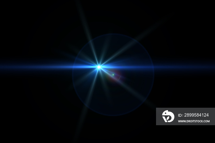 lens flare effect on black background