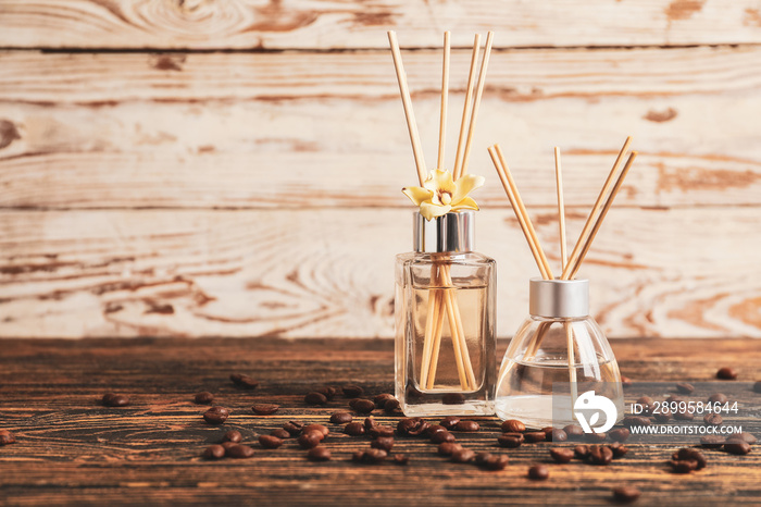 Different reed diffusers on table