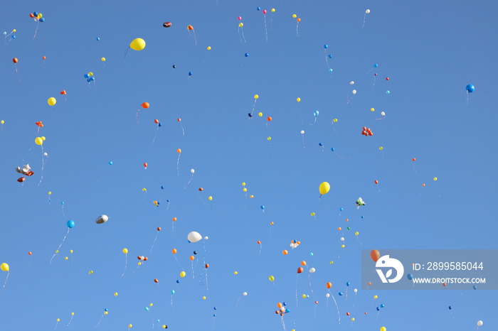 Balloons flying in the sky