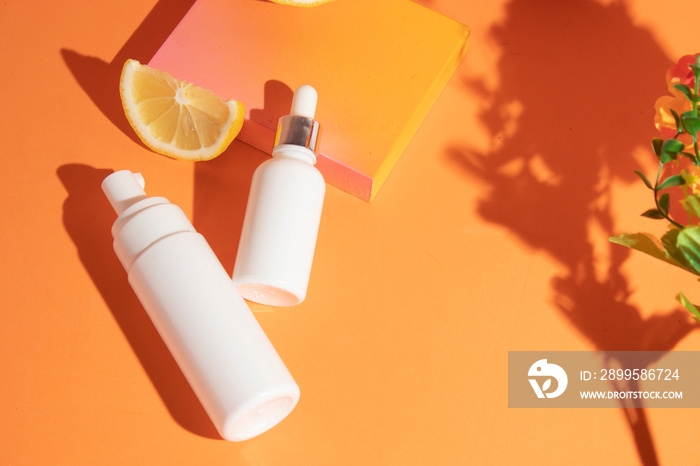 mockup tube bottle for skin care cosmetic summer sunscreen, product branding, cream lotion treatment