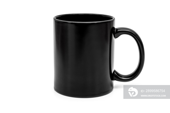 Black cup isolated on white.