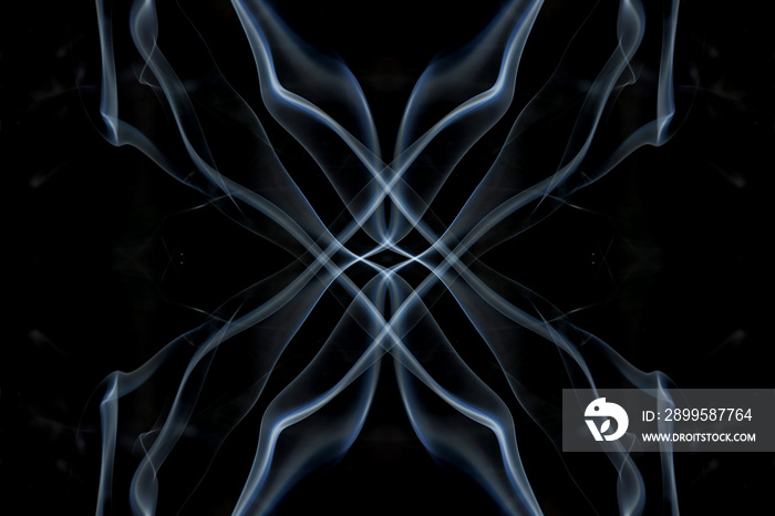 abstract graphics black blue fractal reflection symbol, design effect meditation background