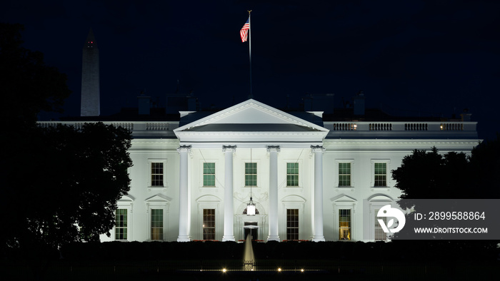 The White House in Washington DC at Night