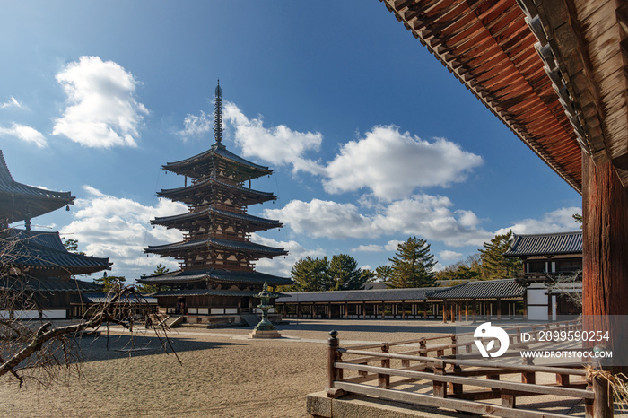 奈良 世界遺産法隆寺 境内風景