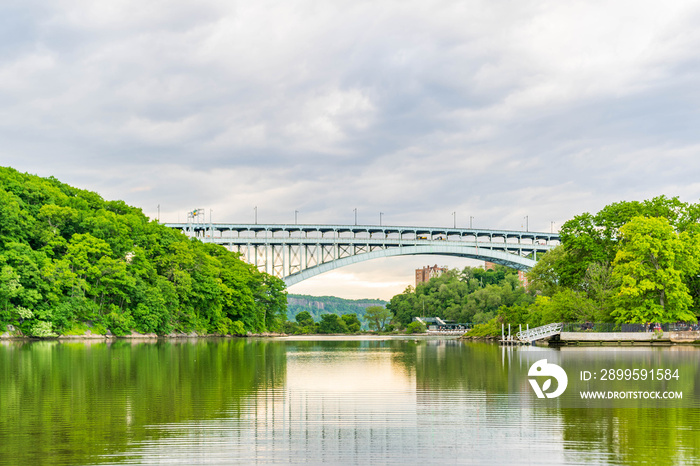 The Henry Hudson Bridge Located in Inwood Hill Park Manhattan.