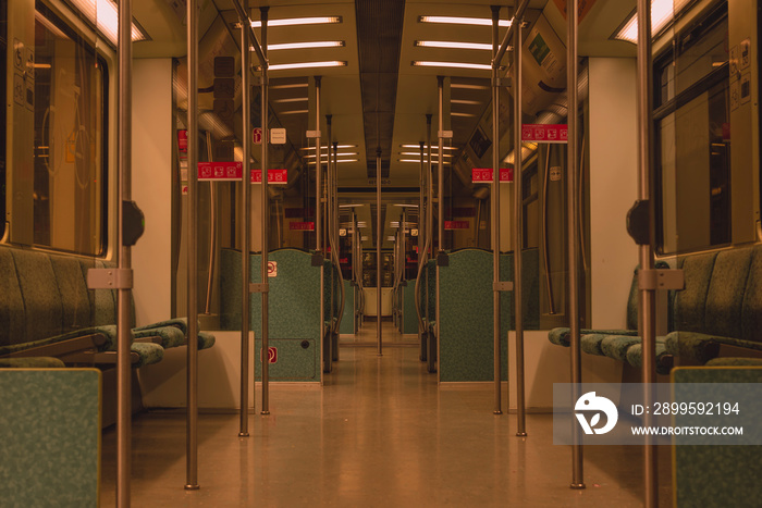 inside Berlin S-Bahn, In one train, a wagon of the Berlin S-Bahn from the inside