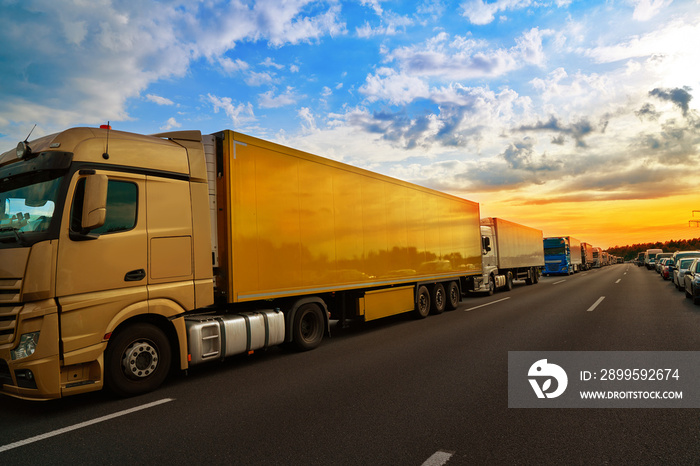 Germany traffic jam in a road vehicle accident