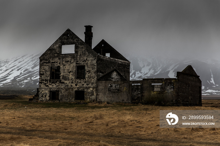 Haunted old creepy house in country