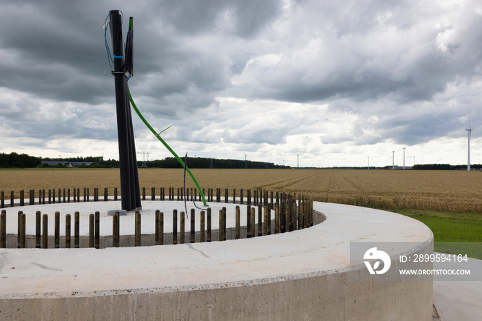 Concrete fundament new wind urbine in Flevoland, The Netherlands