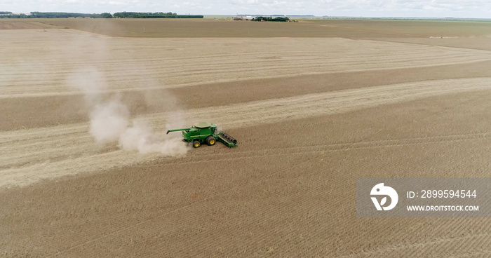 Soybean harvesting at a farm in Mato Grosso, Brazil.