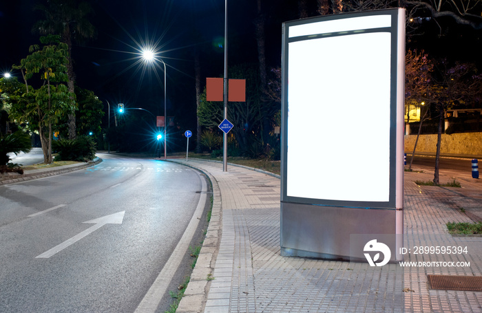 billboard with light in city center